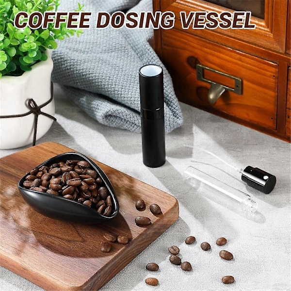 Kaffebønne Doseringskop og RDT Sprayflaske og Ske Sæt, Sort