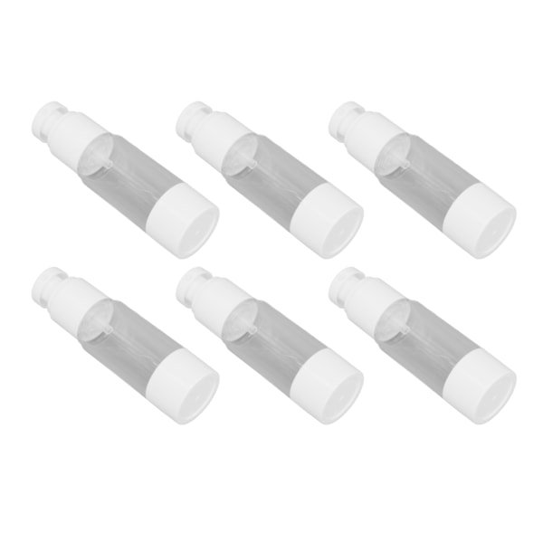6st Kosmetiska flaskor Plastpresstyp Vakuumtransparent påfyllningsbar behållare 30ml