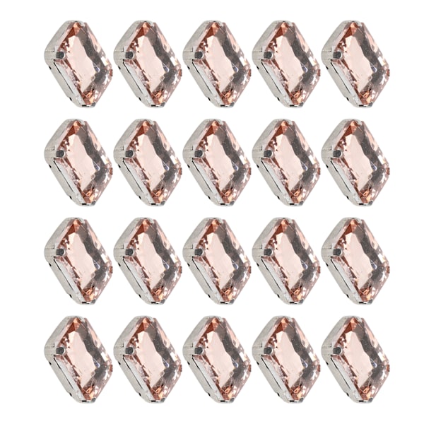 20 st DIY klodiamanter bröllopsklänning retro mode hantverk glas kläddekorationer 13 x 18 mm vattenrosa rektangulär glas klodiamant
