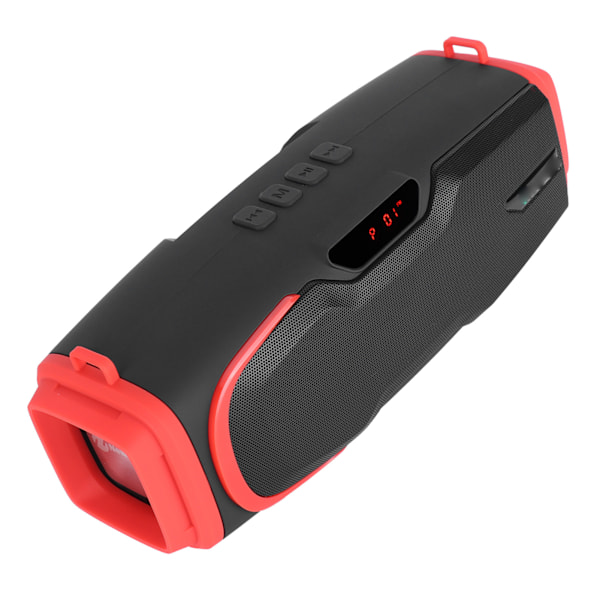Bluetooth-högtalare med hög volym, bärbar tung basmusikspelare med display och mikrofon, röd