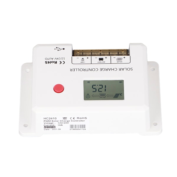 PWM-aurinkolataussäädin 10A IP32-suoja LCD-näyttö 12V/24V automaattinen tunnistus matkailuautoille tukiasemille