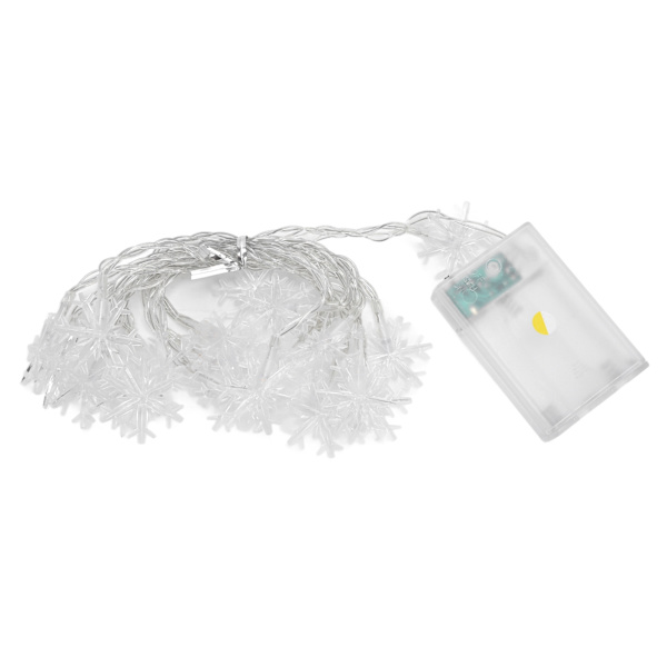 LED Snowflake Light String 20LED batteridrivna LED String Lights för julfest inomhus utomhus