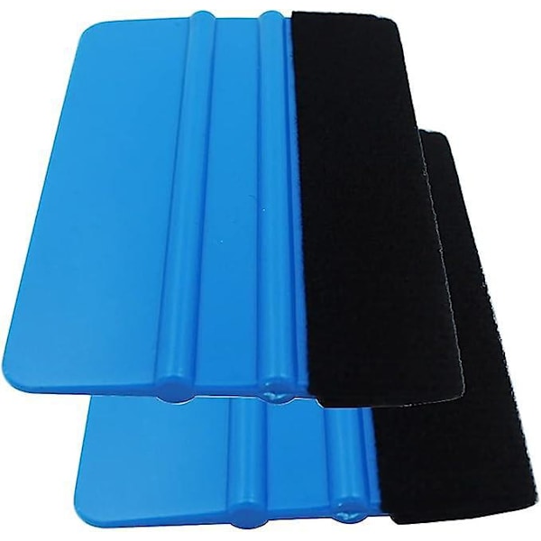 Med Fiber Edge for Bil Vinylfoliering, Slitesterk Vindusfilm Skrape, Dekal Klistremerke Skrape (Pakke med 2, Svart)