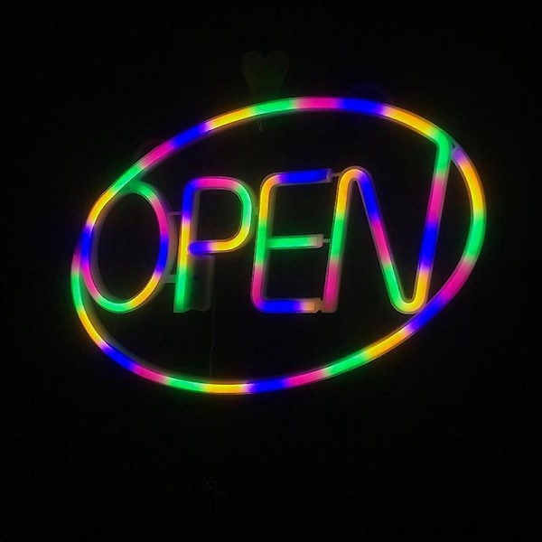 1 st Blinkande Öppen Neonljusskylt Öppen Väggkonst Neonlampa för Butik Klubb Garage Deco Gåva Fest Bar Dekoration