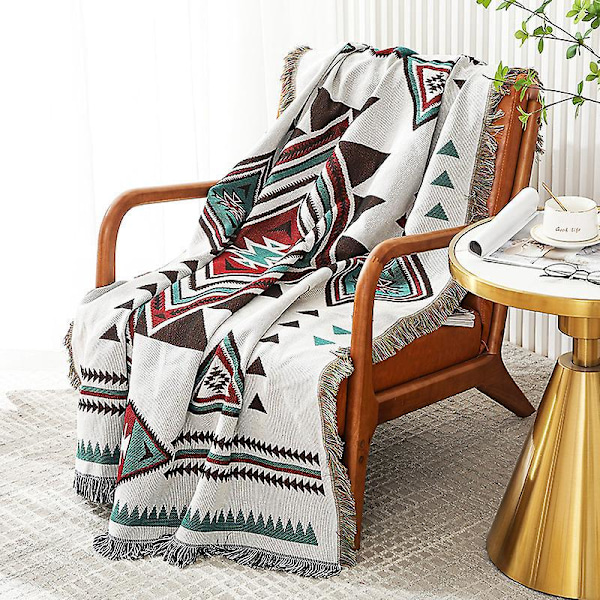 Sofateppe Dekorativt Stoltrekk Vakkert Bohemstil for Sofa, Seng, Campingteppe (130 x 160 CM)