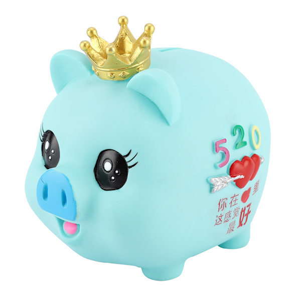 1st Mjuk tecknad Piggy Pengar Sparlåda Myntsparbank Barnpresent (Blå)