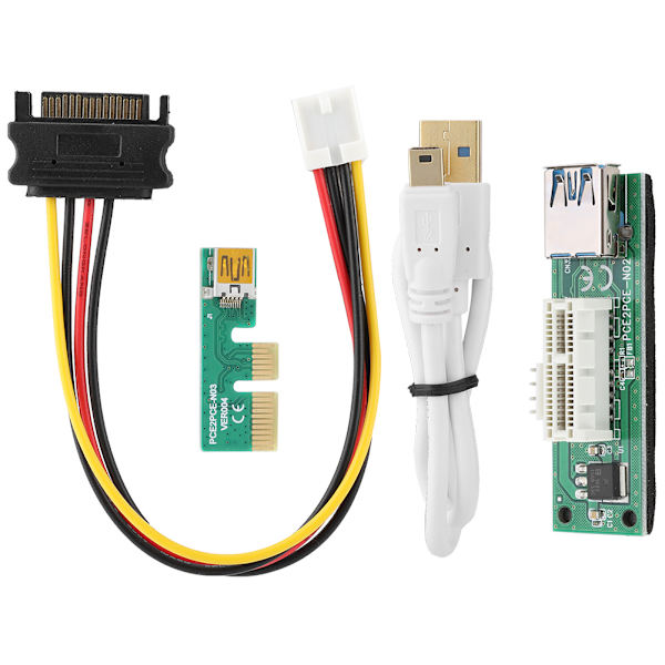 PCI-E Express 1x til 16x Mining Extender Riser-kort med USB-kabel