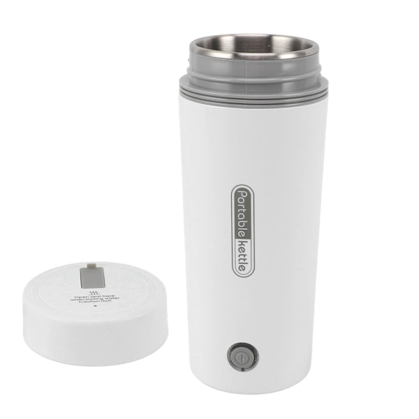 Reise Elektrisk Vannkoker 300W 350ml Rustfritt Stål Automatisk Isolering Bærbar Mini Varmvannsbereder for Kaffe Te Hvit EU Plugg 220V 50HZ