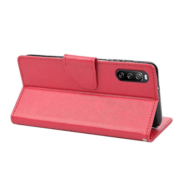 Sony Xperia 10 IV Sommerfugl Blomst Trykket Lommebokdeksel - PU Lær Støtte Flip Cover Lys Lilla