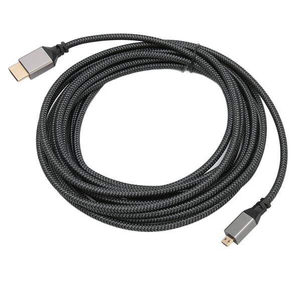4K HD Multimedia Interface-kabel hane till hane 18 Gbps höghastighets 4K 60Hz HD stickad Micro HD Multimedia Interface-adapterkabel 5 meter
