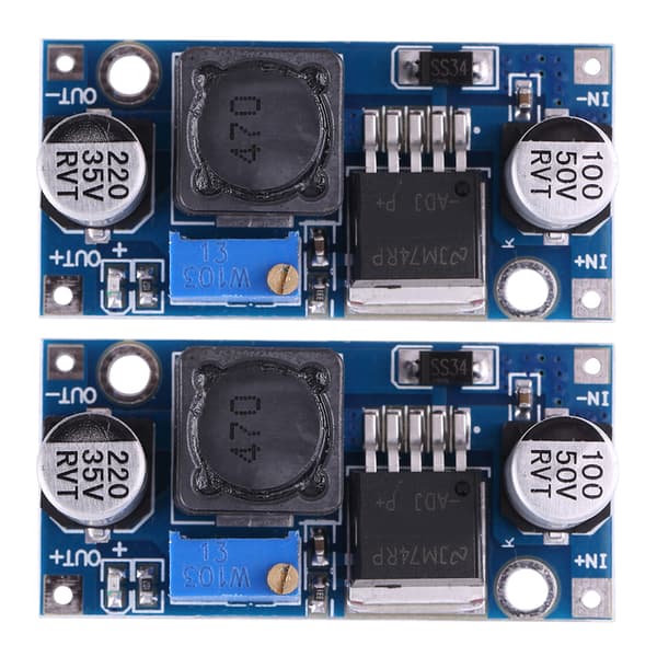2 stk. DC-DC justerbare nedtrappingsstrømforsyningsmoduler Buck-omformere 3,2V~35V til 1,25V~35V 3A