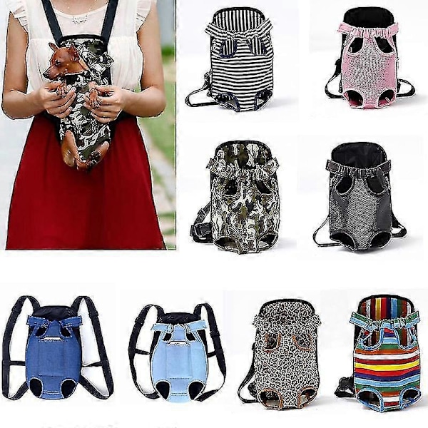 Ryggsäck för husdjur i mesh - Andningsbara kamouflageväskor för utomhusresor för liten hund katt Röd M-32x20cm