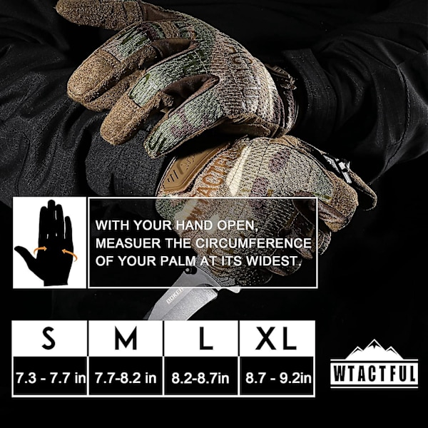 Mænds Taktiske Handsker Fuldfingre Beskyttelse til Airsoft Paintball Arbejde og Jagt XL