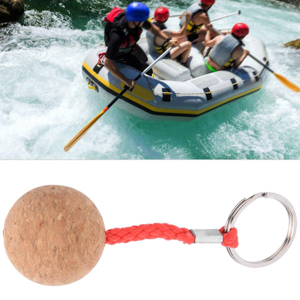 2 Stk Flydende Kork Nøglering Trækugle Nøglering Float Sejlbåd Kano Vandsport Tilbehør rødt reb
