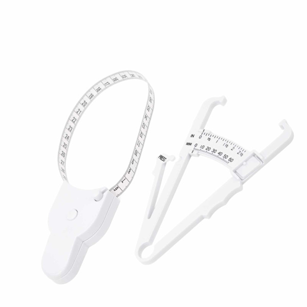 Skin Fat Caliper Press Typ Clip Clear Scales Hög noggrannhet mm tum Kroppsmått Tejp Vit
