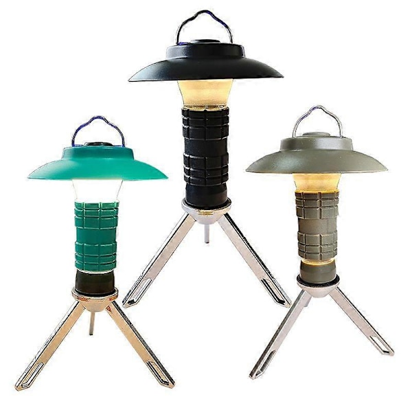 Multifunktionell 3-i-1 Portabel Campinglampa, USB Uppladdningsbar LED Utomhus Tält Hängande Nödlampa