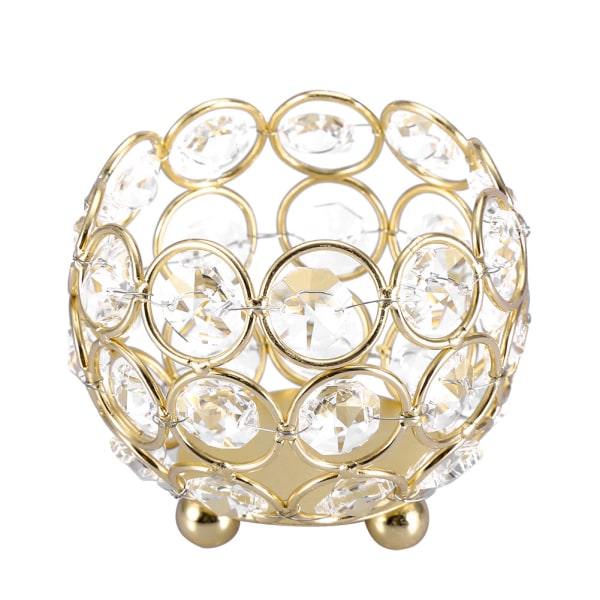 Kristall värmeljusstakar bröllopsdekor bord mittstycken (guld diameter 8 cm)