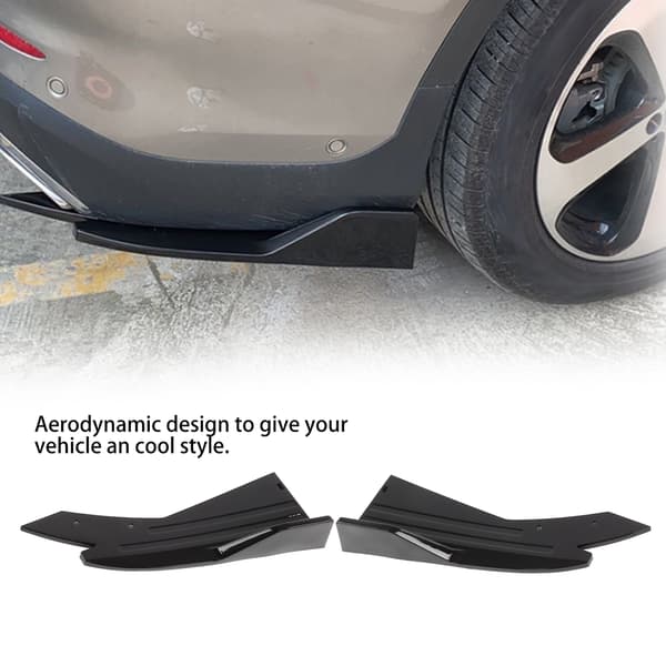 Bagspoiler Kofanger Læbe Diffuser Splitter Canard Beskytter Sideskørt Blank Sort ABS Universal Body Kit til Biler