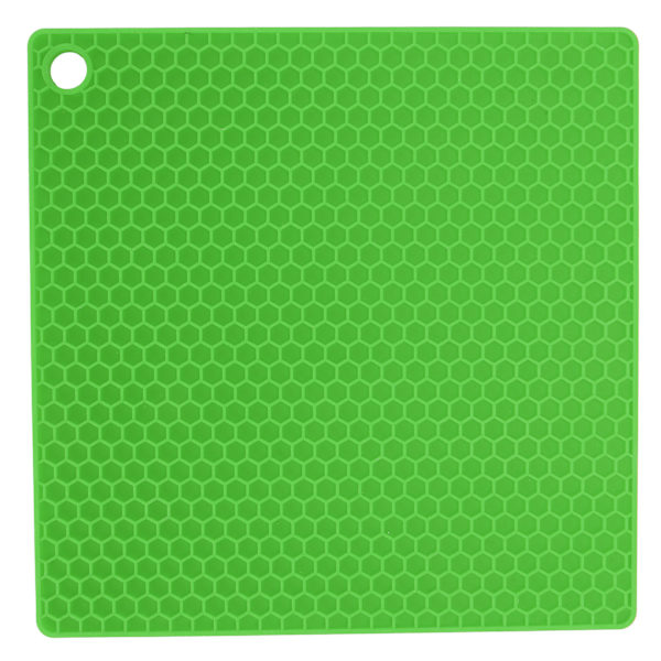 Insulation Pad Food Grade Silicone Pad AntiScalding Thickened Microwave Oven Mat for Kitchen Use(Green )