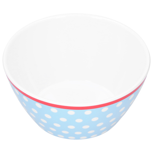 4 stk. 6 tommer salatskål middagsserveringsskålsæt køkken imitation porcelæn middagsstel lyseblå prikker