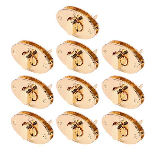 10 st Lås Spänne Klassisk Design 4cm Vridlås Spänne Handväska för DIY Läderhantverk Plånböcker Handväska