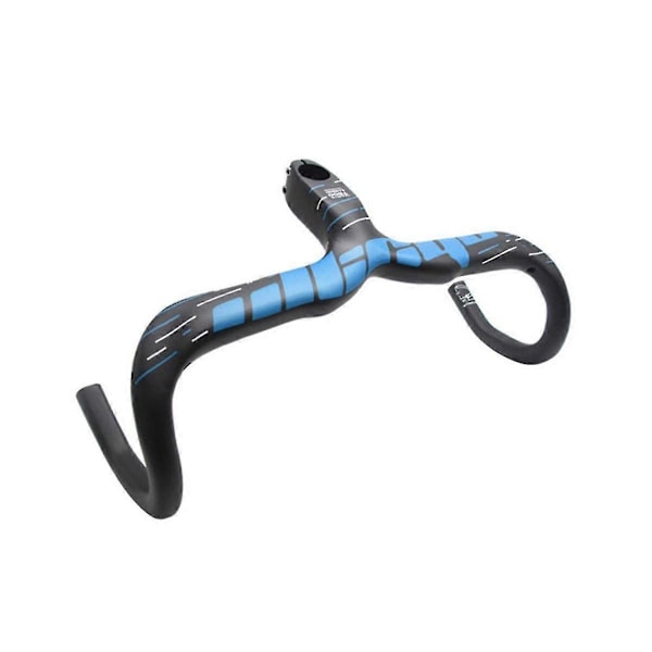 Racercykelstyre Kolfiber Racer 3K Styret Cykel Integrerat 42X10CM Blå