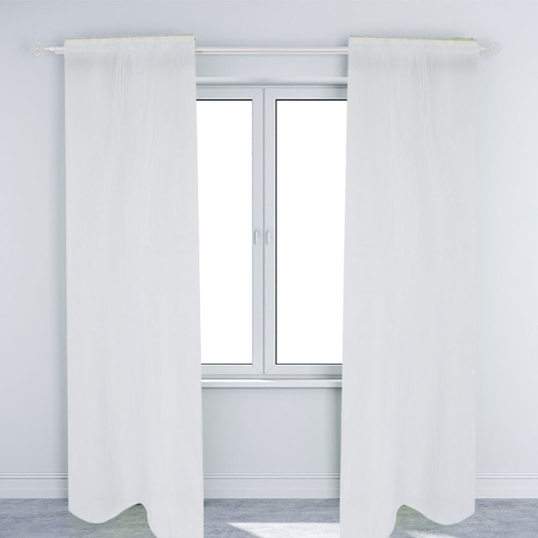 Ren Stang Lomme Vindu Gardin Soverom Balkong Drapering Gardin Vindu Behandling (Hvit)
