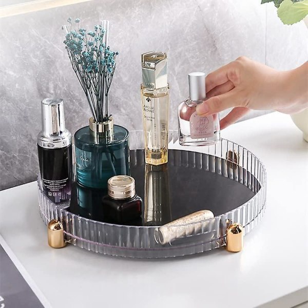 360 roterende klar sminkebeholder og parfymebrett for baderomsvask og hudpleie