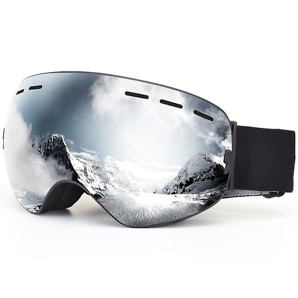 Skibriller, Sfæriske skibriller med anti-UV, antidug, vindtæt, justerbare OTG snowboardbriller, kompatible med hjelm til skiløb og snowboarding