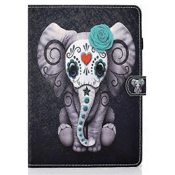 Målat Mönster Tpu Horisontellt Flip Läder Skyddsfodral För Kindle Fire Hd 8 2020 Zekai Rose Elephant