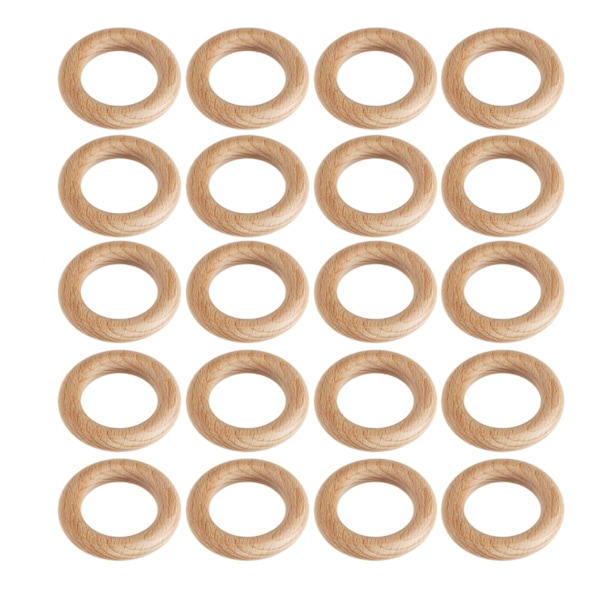 30 st Träring Bok Trä Hantverk Träring Set för DIY heminredning 6,5 cm / 2,56 tum