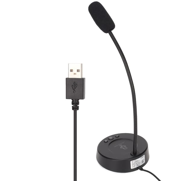 Bordmikrofon Støjreduktion 360 Graders Metalslange Anti-interferens RGB USB Computermikrofon til Kontormøder