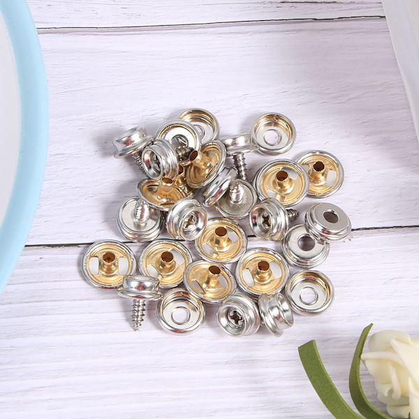 10 set koppar tältfäste spänne skruv snäppfästen fäst snäppknapp fotlängd 15mm