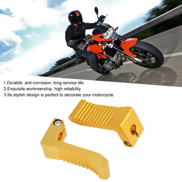 2 st motorcykelfotpedal modifieringstillbehör passar för PEG REST 43CC 47CC 49CC (Gyllene)