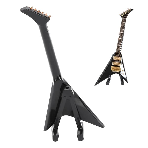 Elektrisk Guitar Model Sort Mini Musikinstrumenter Samling Gavepynt 14cm