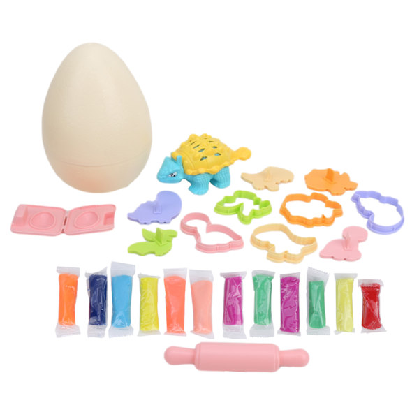 12 väriä savimuottityökalusarja Chilren Holiday Christmas Present Handmade DIY Mud ToyDinosaur Egg