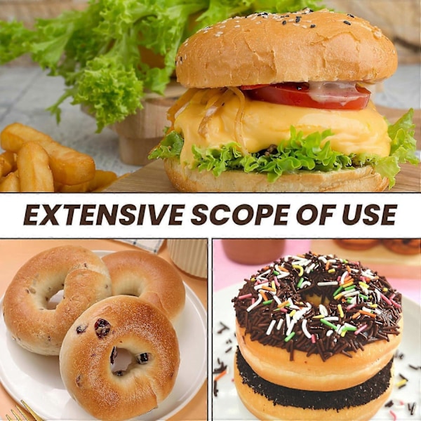 Silikoneforme, Donutform til bagning, Donutpander sæt, 6 stk. kageforme til bagels og doughnut kagepander ZD E