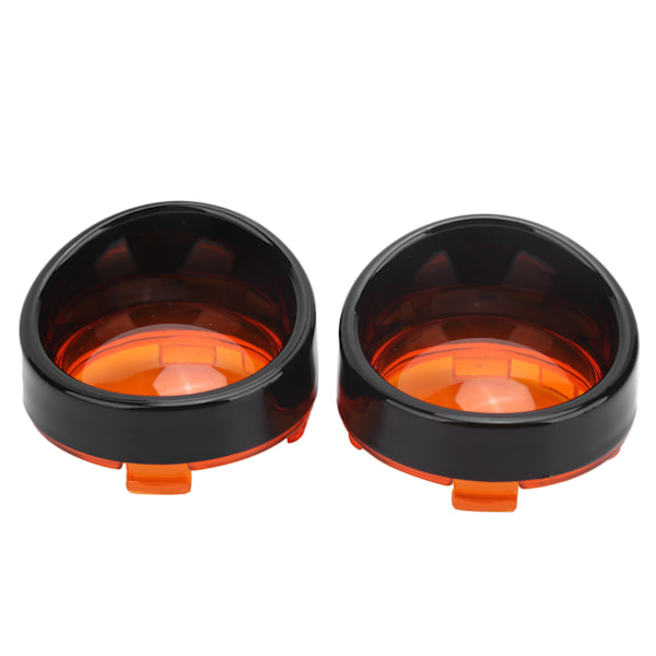 2pcs Motorcycle Turn Sinal Light Cover Trim Protective Case Strong Light TransmissionBlack Orange