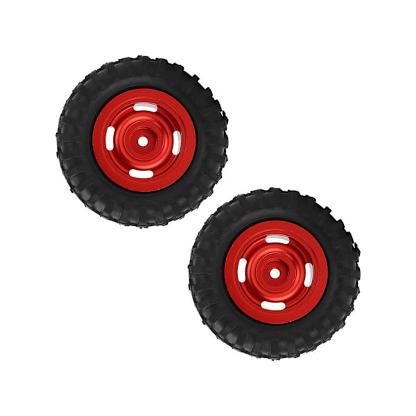 2 st 55 mm gummidäck med 4-håls aluminiumlegeringshjulnav för Axial SCX24 1/24 RC-bil uppgraderingsdelar röd