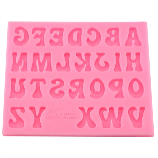 Letters Shape Silicone Cake Fondant Chocolate Molds Decorating Tool(pink)