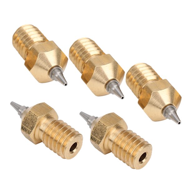 5 stk 3D-skriverdysesett messing med rustfrie stålspisser Avtakbart tilbehør0,4 mm