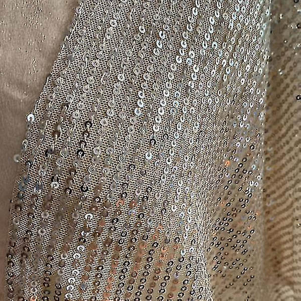 Kvinners Sequin V-hals Kort Ermet Casual T-skjorte Bluse 2XL sølv