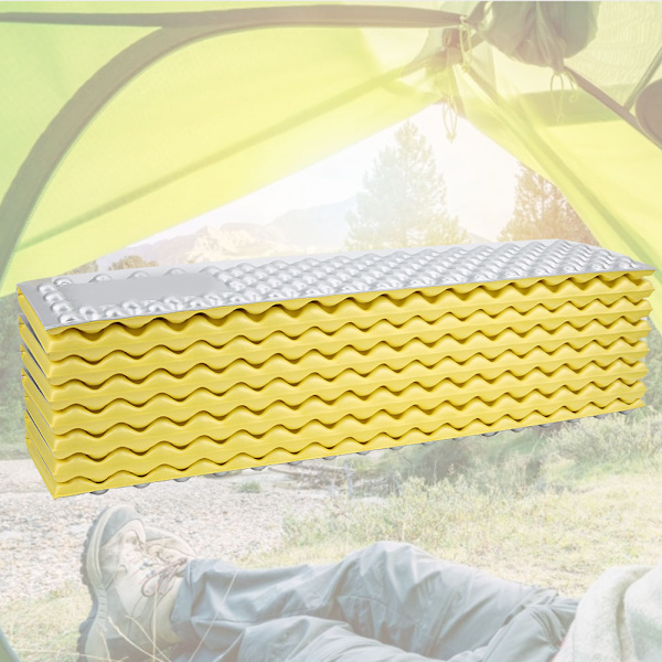 Utomhus hopfällbar fuktbeständig skumdynormatta för camping picknick sovmassa kudde (gul )