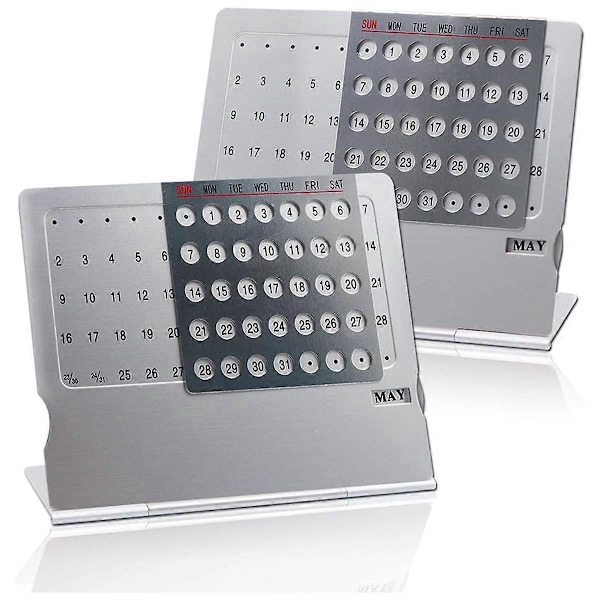 2-pack Mini Bordskalender, -Kalender i aluminiumlegering