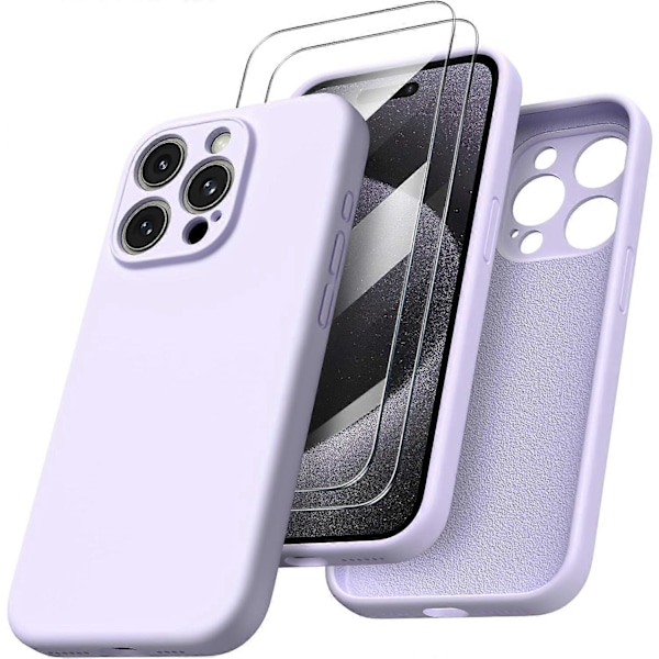 Støtsikkert telefondeksel med vanntett flytende silikongummi, fullt dekkende beskyttelsesdeksel for iPhone 15 Pro Max 6,7 tommer
