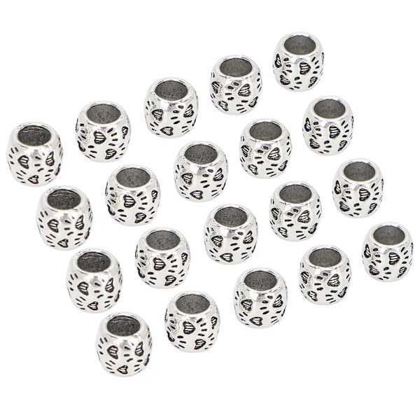 20 st DIY skäggpärlor retro silverlegering hårflätning dreadlocks pärlor tillbehör för armband hänge halsband