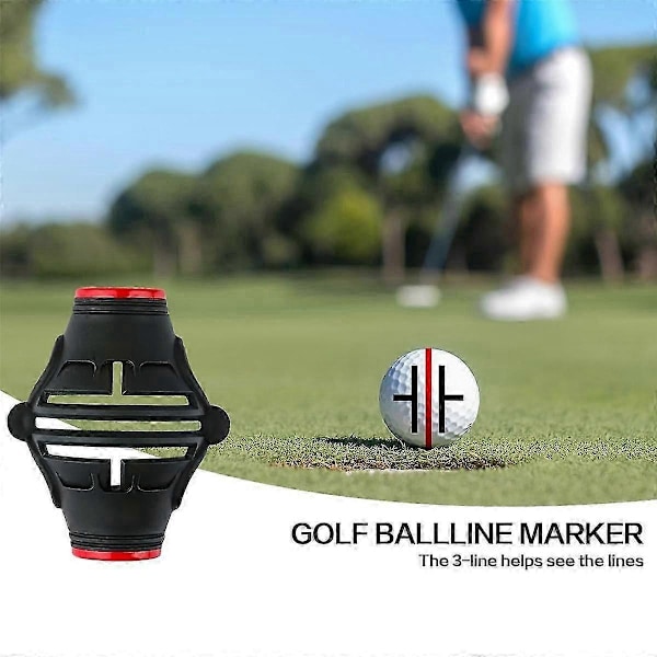 Golfbold Marker Skabelon med 4 Farve Marker Penne, 360/180 Triple Line Golfbold Markører, Golf Ba