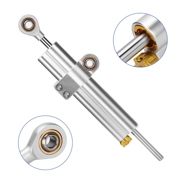Universal motorcykel CNC aluminiumlegering styrdämpare stabilisator tillbehör (silver)