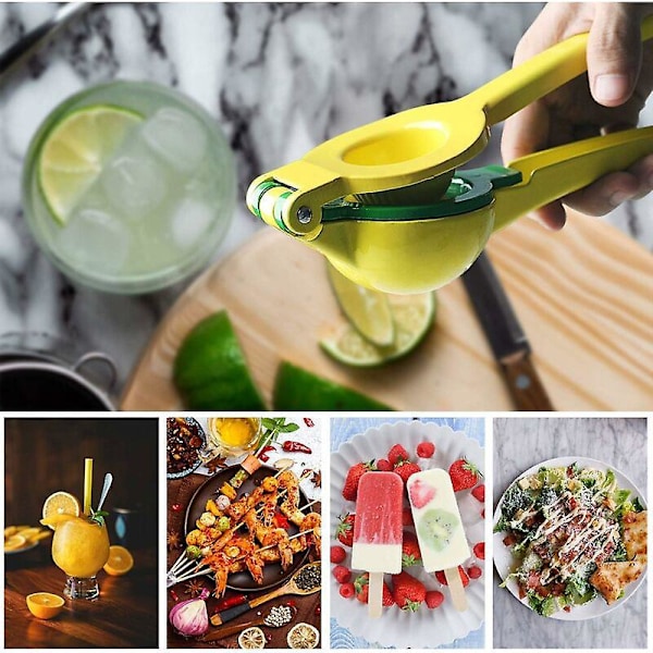 Citronpresser - Manuel legering citruspresser til citroner, limefrugter, appelsiner og alle frugtjuicer (Gul)