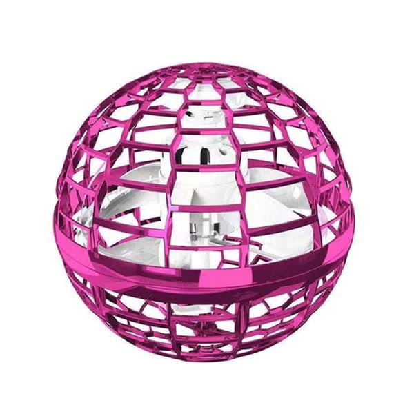 Käsin ohjattava mini lentävä pallolelu sisäänrakennetulla RGB-valolla - kannettava, kestävä, vaaleanpunainen